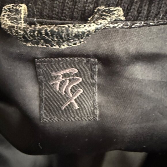 FRX Vintage Style Leather Bomber Jacket Size L - Picture 8 of 9